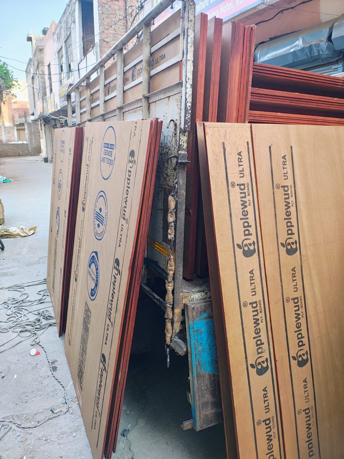 Video placeholder showing timber logs and panels